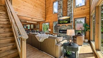 Cabin, 5 Bedrooms | Living area | Smart TV