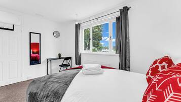 Desk, iron/ironing board, travel cot, free WiFi