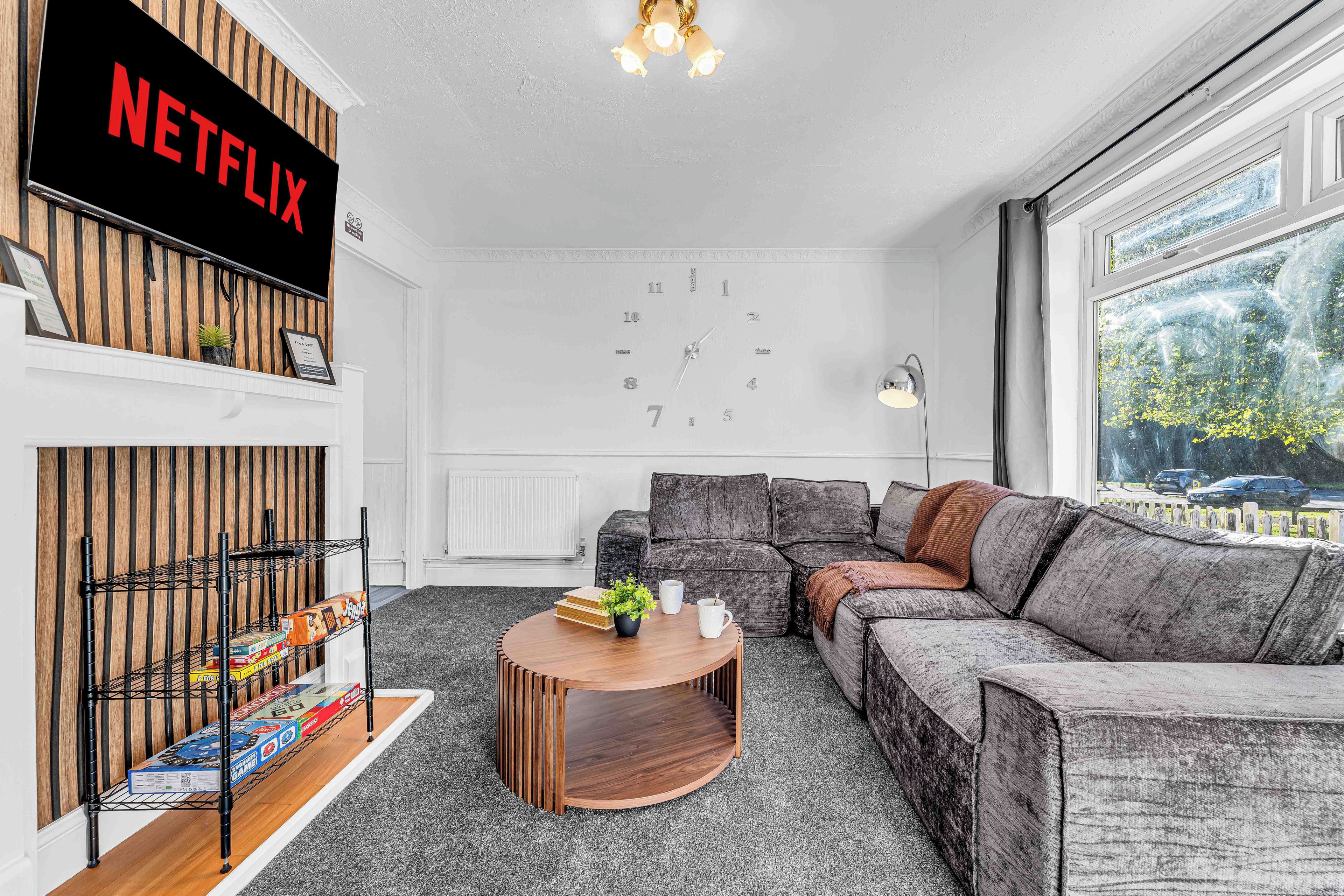 Smart TV, video games, books, video library