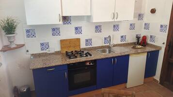 Fridge, oven, stovetop, electric kettle