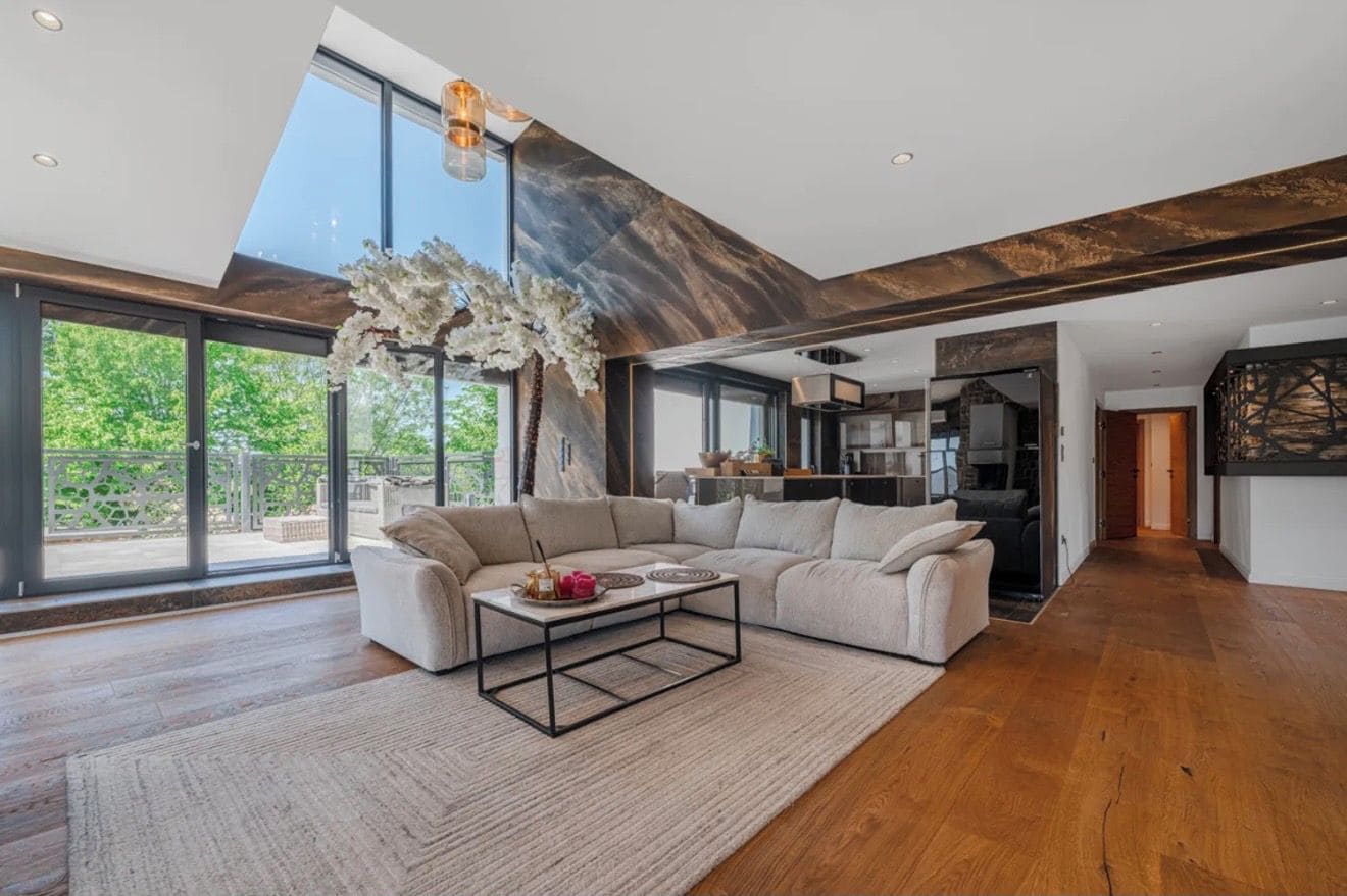 Luxury Villa, Garden View | Living area | 75-inch Smart TV with digital channels, fireplace, heated floors