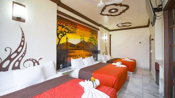 Family Triple Room | Premium bedding, down duvets, in-room safe, laptop workspace
