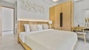Villa, 3 Bedrooms, Pool View | Desk, laptop workspace, iron/ironing board, WiFi (free)