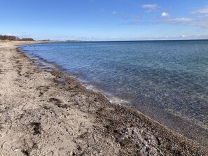 A beach with clear water and a pebbly shore. - ------------------------urban Gem-------------------------------- (Fehmarn)