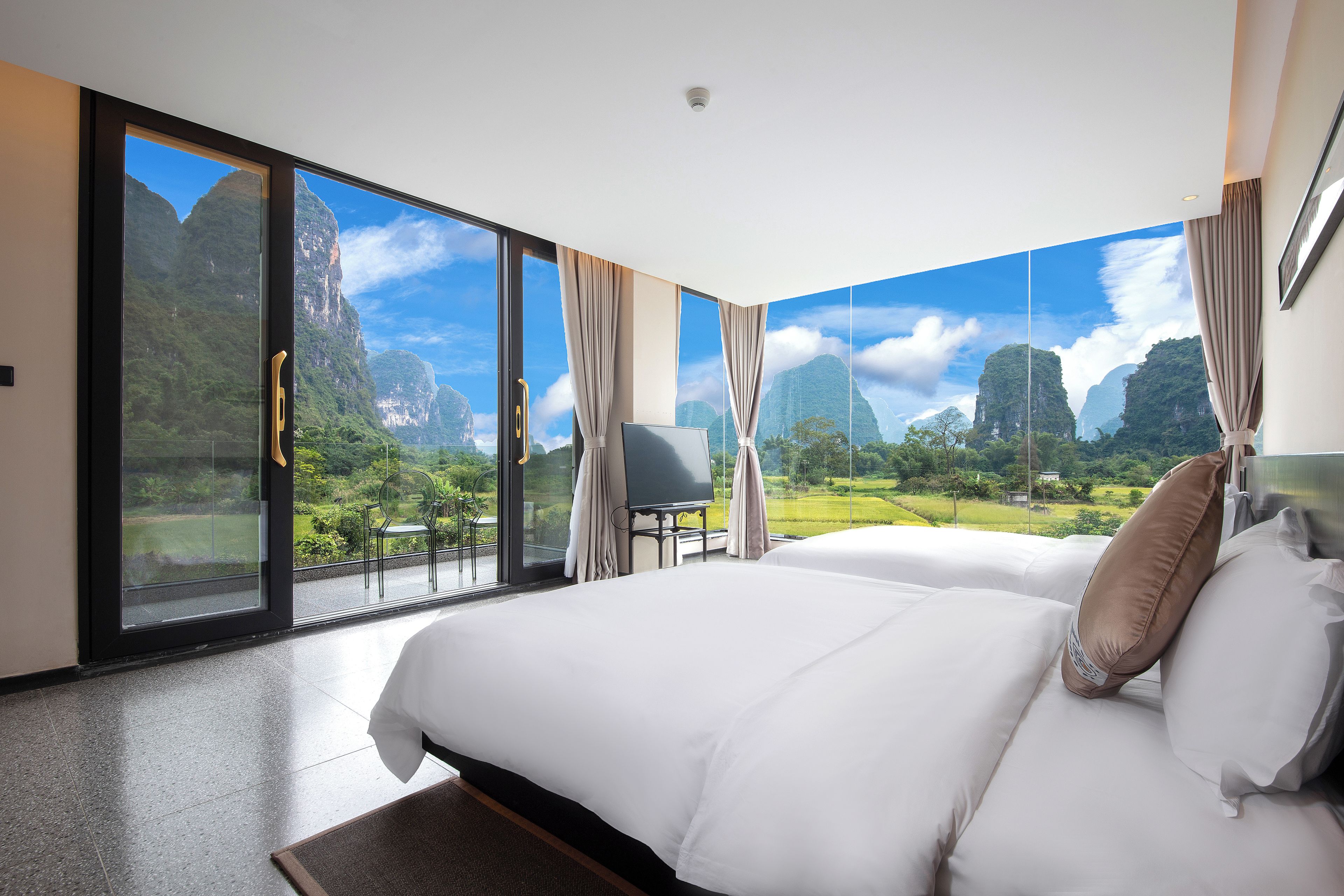 Habitación Confort con 2 camas individuales, vista a la montaña | Wifi gratis 