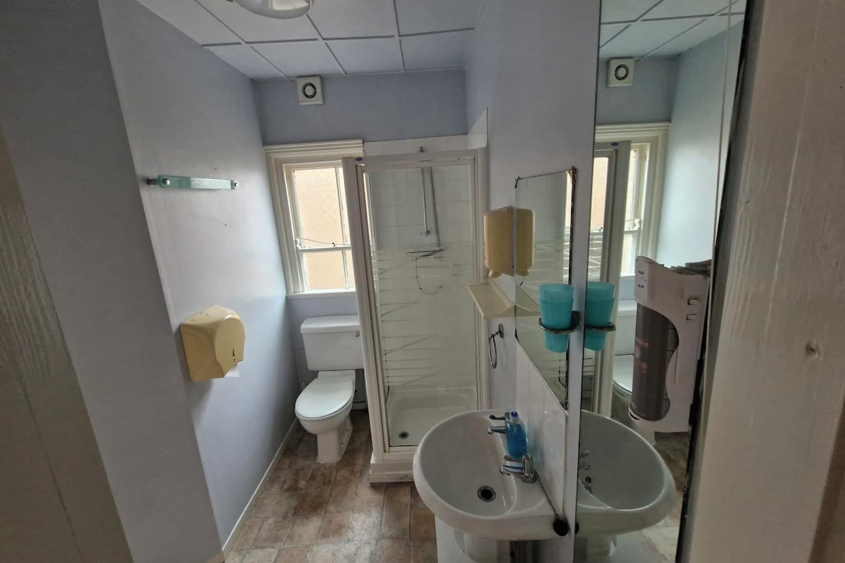 Double Room | Bathroom | Shower, hair dryer, towels, soap
