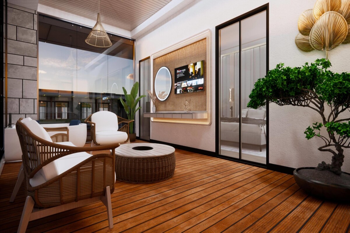 Phòng Suite, 1 giường cỡ king, hiên (Jetted Tub)