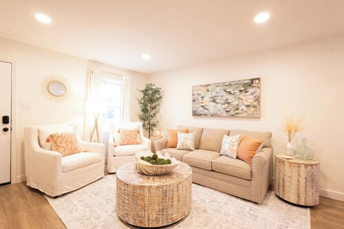 Golf Cart Included! Downtown Oasis with Pool & Beach Access