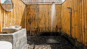 Deluxe-Zimmer | Badezimmer | Dusche, Handtücher, Seife