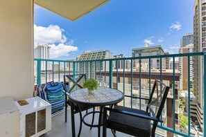 Outdoor dining - Newly Renovated Waikiki Studio #1203 2P • Balcony (Honolulu)
