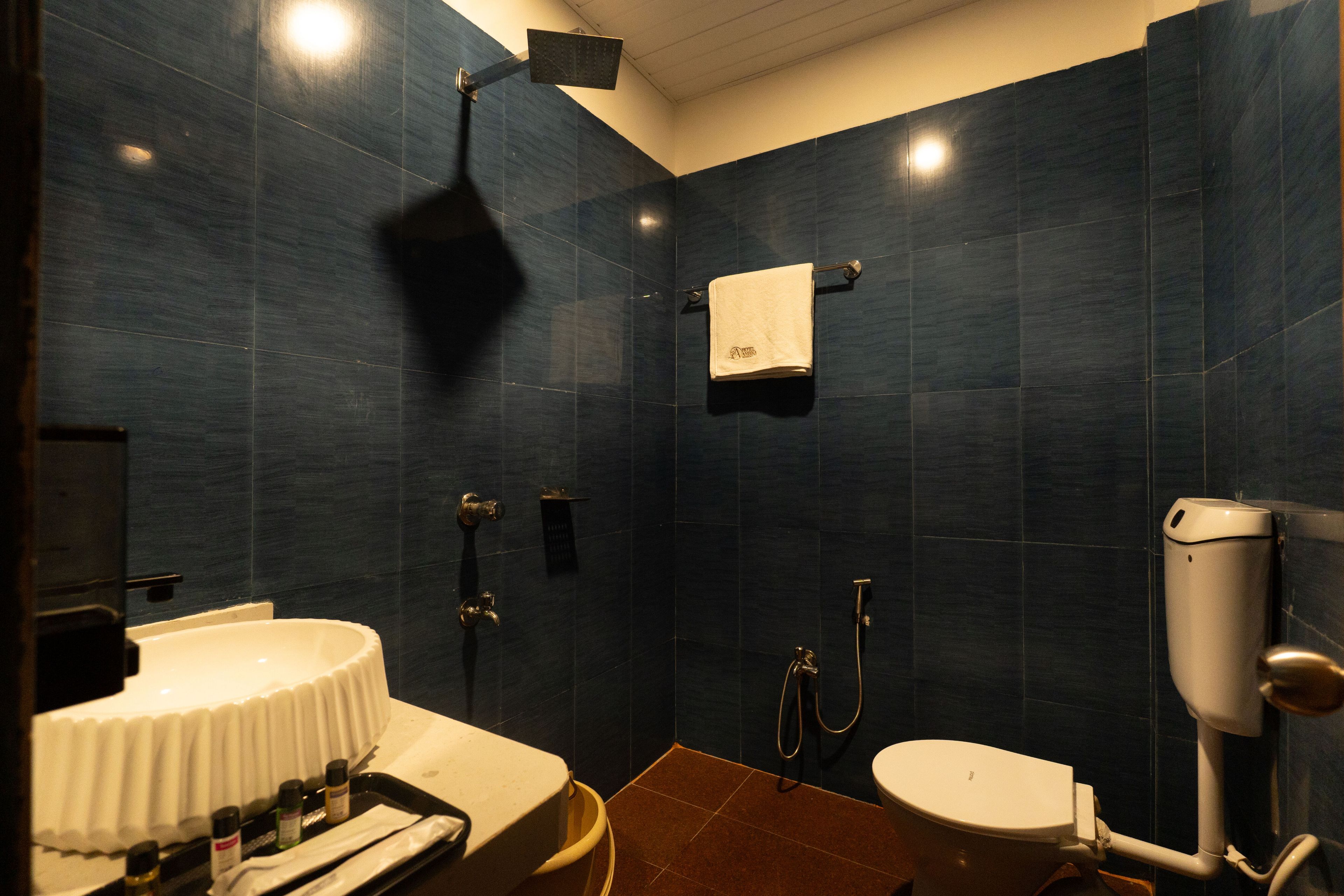 Quarto premium, vista para a montanha | Banheiro | Toalhas de banho, sabonete, shampoo, papel higiênico