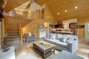 House (3 Bedrooms) | Interior - Fire Pit & On-site Trails! Fish Creek A-frame (Fish Creek)