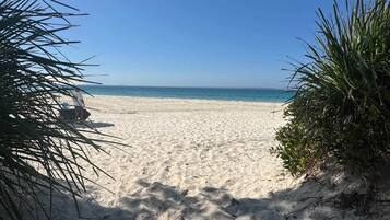 On the beach, beach towels