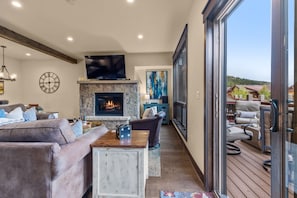 Living area - NEW! The Alders - Walk 2 Ski, Hot Tub, Fireplace (Dillon)