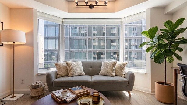 Living area - Contemporary Yorkville 2BR Condo (Toronto)