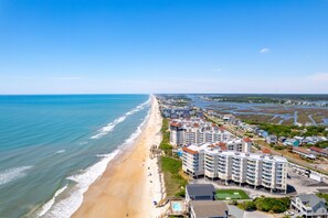Exterior - Ocean + Intracoastal Views • Private Balcony • Private Beach Access • Resort Amenities • Pools (North Topsail Beach)