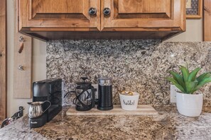 Start your mornings with ease at this thoughtfully equipped coffee station, complete with everything you need for a perfect cup right in your own kitchen. - Dog-Friendly Tahoe Family Home | Tahoma (Tahoma)