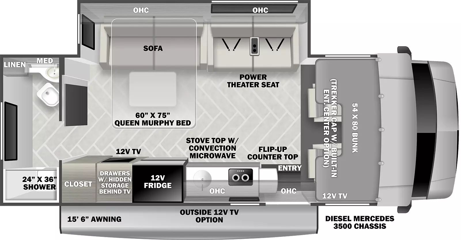 Ducha de 76 x 91 cm, toldo de 4,7 metros, cama Murphy tamaño queen de 183 x 229 cm, refrigerador 12V, televisor 12V, refrigerador 12V, televisor 12V, toldo de 4,7 metros, cama Murphy tamaño queen de 183 x 229 cm, refrigerador 12V, televisor 12V, refrigerador 12V, televisor 12V, toldo de 4,7 metros, cama Murphy tamaño queen de 183 x 229 cm, refrigerador 12V, televisor 12V, refrigerador 12V, televisor 12V, toldo de 4,7 metros, cama Murphy tamaño queen de 183 x 229 cm.