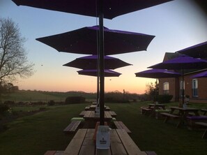 Outdoor dining - Strawberry Bank Hotel, NEC (Solihull)