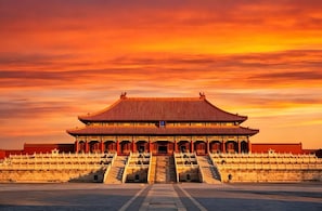 A traditional building with a symmetrical facade, large columns, and a central staircase leading to the entrance. - Siye Serviced Residence (Beijing)