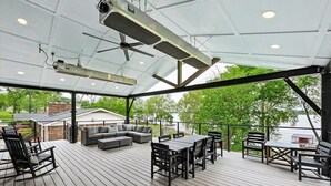 Outdoor dining - Gilead Lakefront Retreat - Private Dock - Family Friendly - Tournament Location (Grove)
