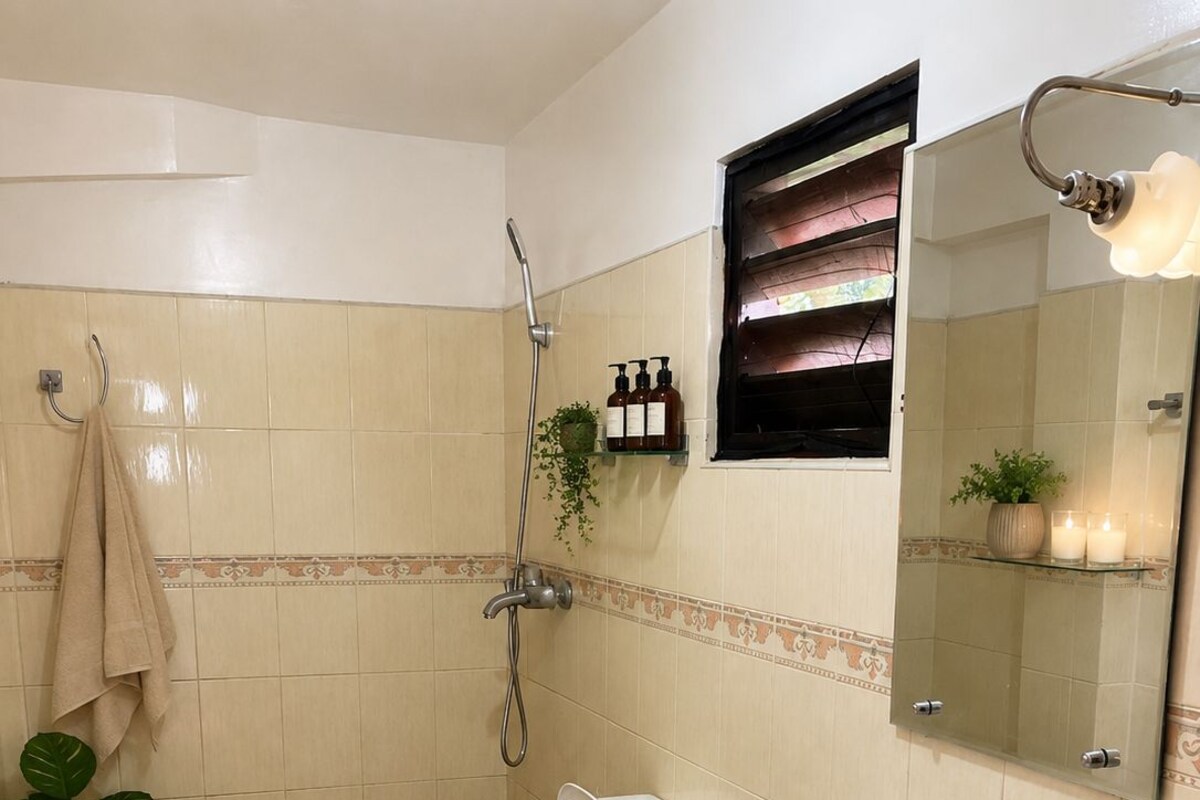 Shower, free toiletries, hair dryer (on request), towels