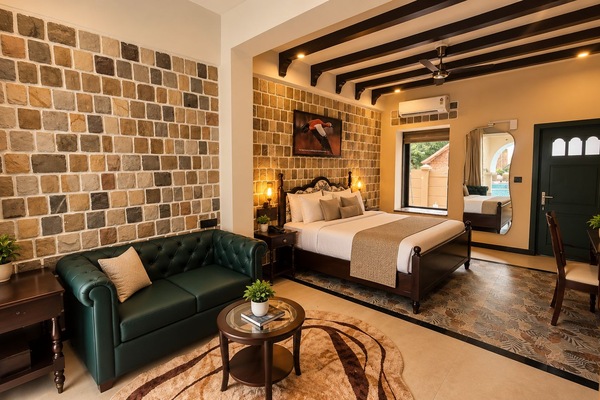 Double or Twin Room, Balcony, Pool View | Desk, WiFi (free)