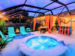 Unclassified image, 4 of 24, button - Heated Saltwater Pool + Hot Tub + Tiki Bar. Only minutes to Downtown & Beaches (Vero Beach)