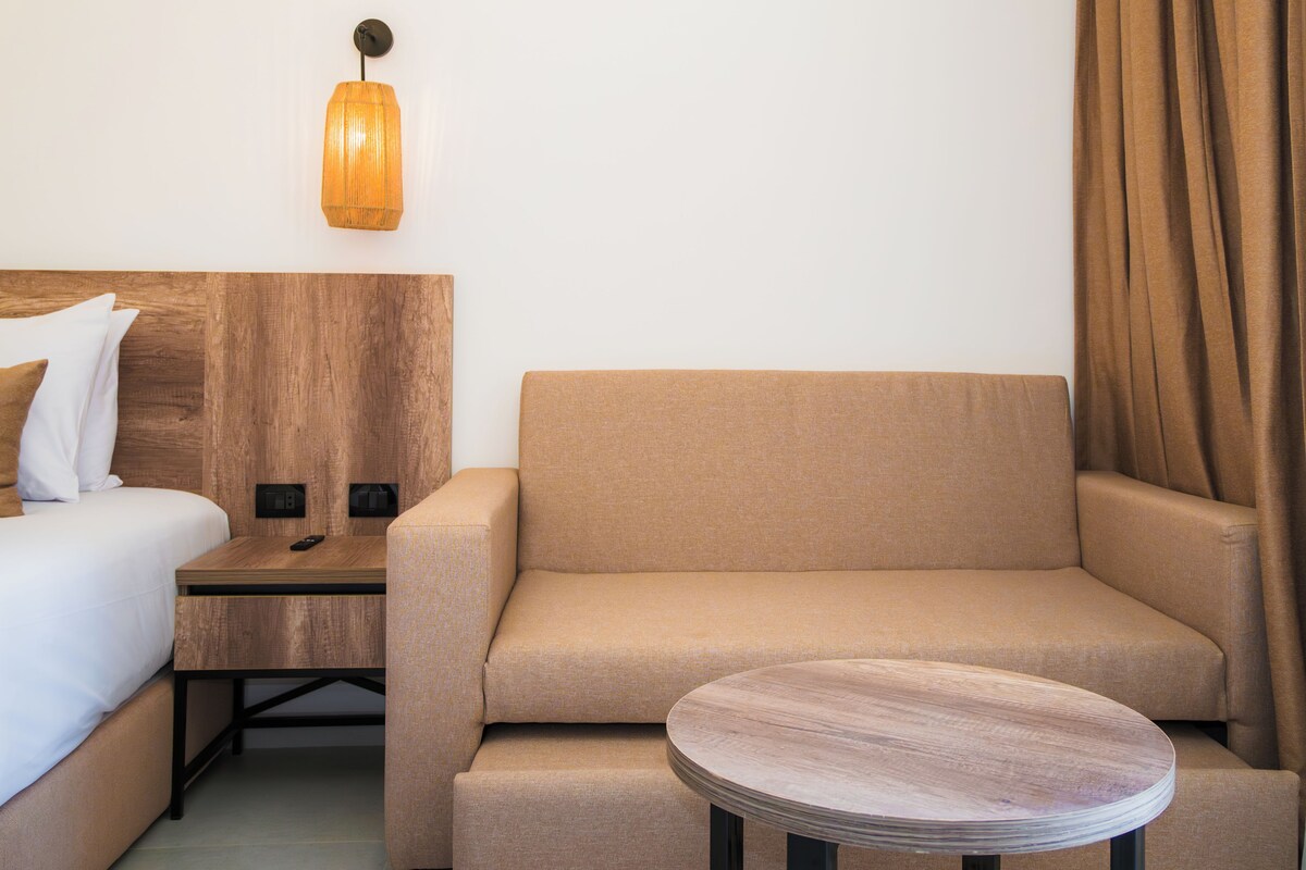 Bungalow, vue plage | Coin séjour