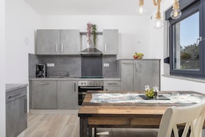 Private kitchen - P&T Apartment Omišalj with Garden, Balcony and Sea View (Omišalj)
