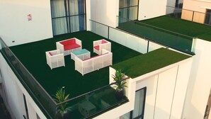Vila luxo, vista para a piscina