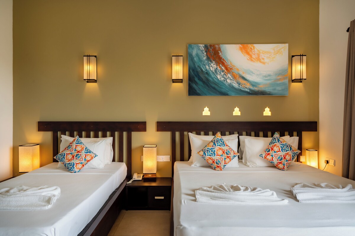 Egyptian cotton sheets, premium bedding, free minibar items, free WiFi