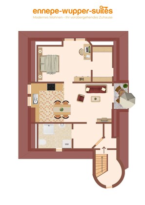 Floor plan - Spacious and modern apartment, centrally located and quiet (Ennepetal)