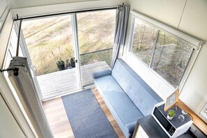 Living area - Tiny House Retreat with Farm Views and Cozy Comfort in Glenwood, Australia (Gootchie)