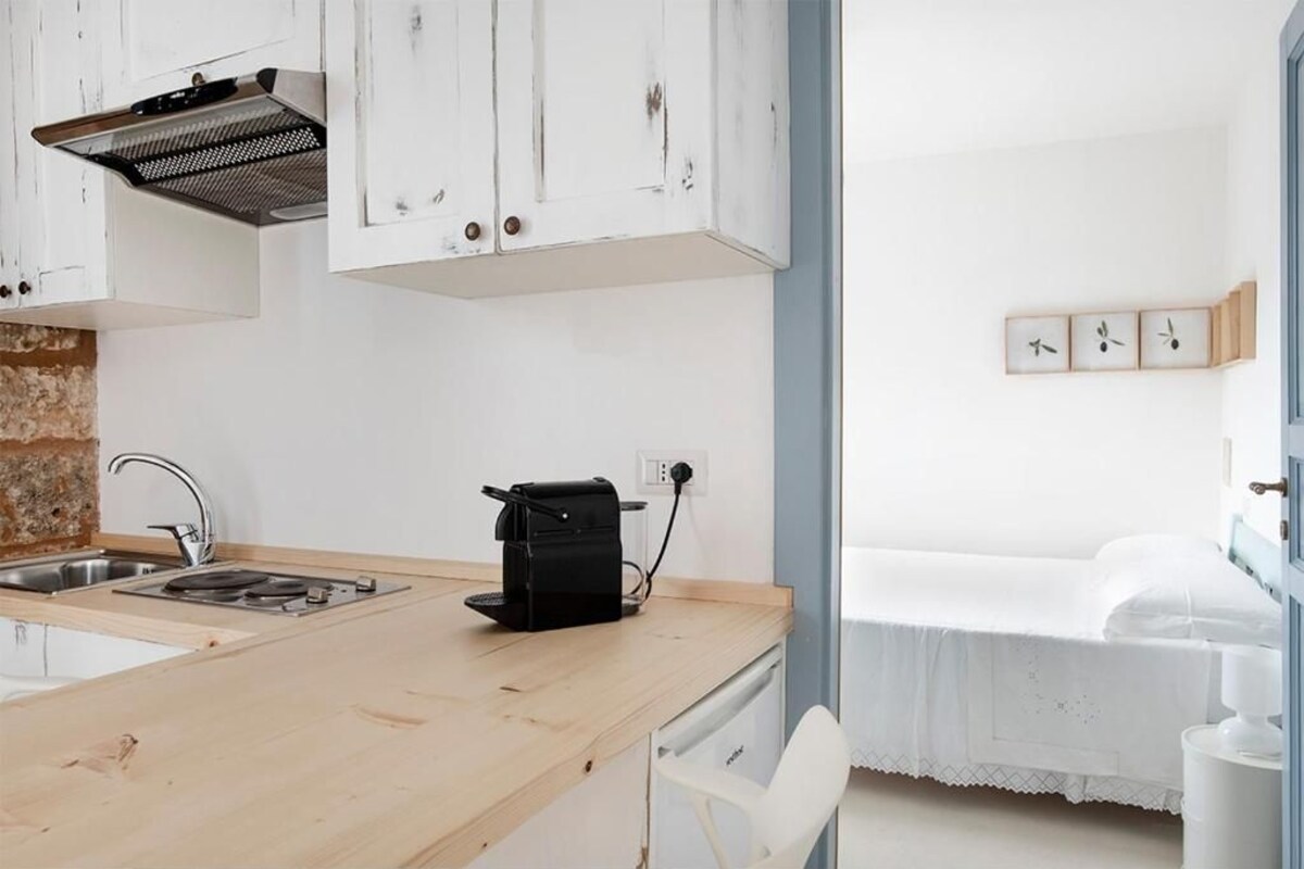 Estúdio conforto, varanda, vista para o jardim | Cozinha privada
