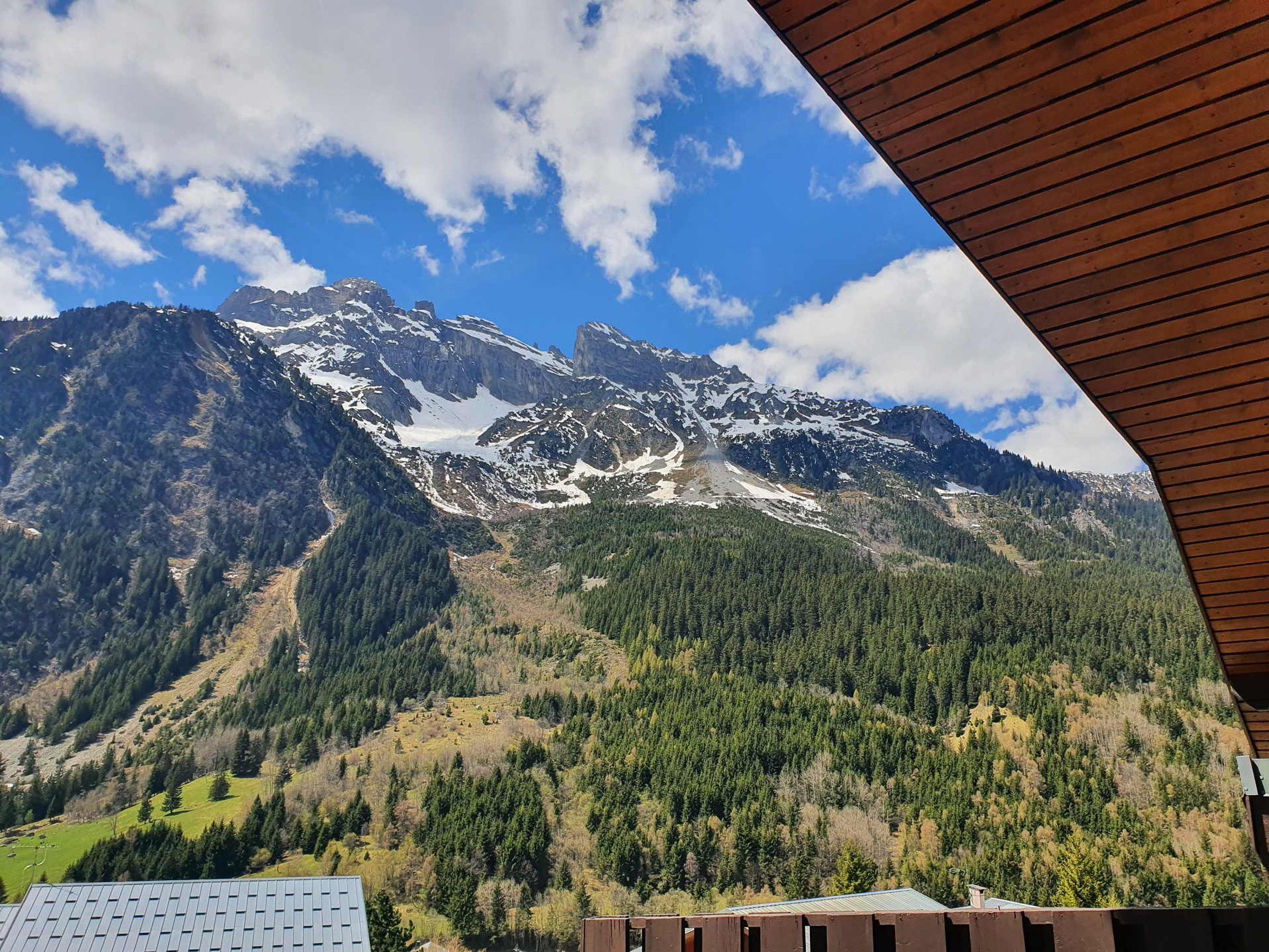 A mountain landscape with a clear sky.