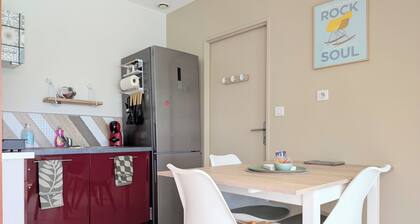 Bright studio with a terrace, pool, and large, fenced-in lot.