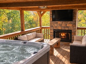 Unclassified image, 5 of 31, button - Creekfront Blue Ridge Cabin - Hot Tub, Game Room, Fire Pit & Spacious Decks (Blue Ridge)