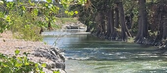 Near gated river access, string lit-yar, Canyon Lake, Hill Country