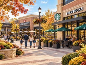 A public square with outdoor seating, a Starbucks, and a Urban Cookhouse. - 3 mins from Arsenal/Bridge Street. (Huntsville)
