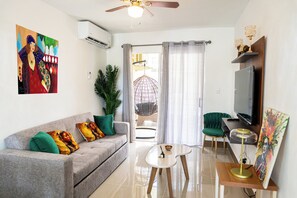 Living area - Beautiful 2-bedroom apartment with AC in vibrant Punta Cana (Punta Cana)