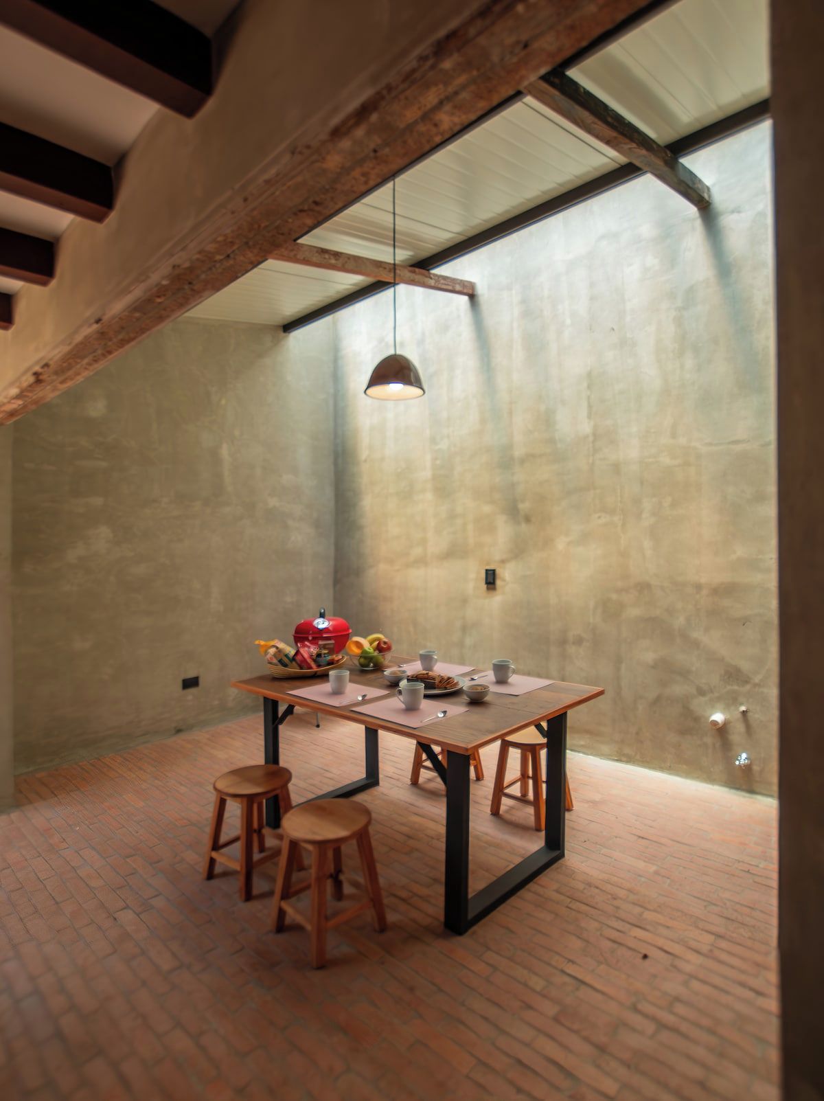 Breakfast nook with skylight