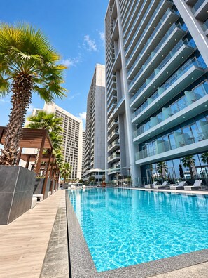 Pool - Top-Floor JVC Stay  Sunset & Skyline Views (Dubai)