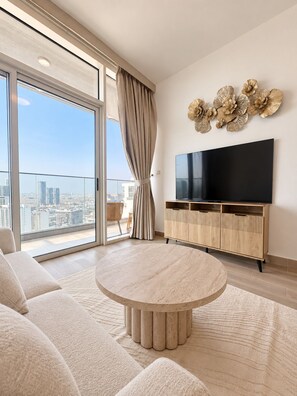 Living area - Top-Floor JVC Stay  Sunset & Skyline Views (Dubai)