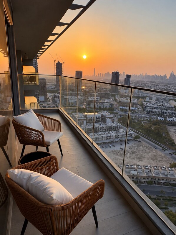 Property grounds - Top-Floor JVC Stay  Sunset & Skyline Views (Dubai)