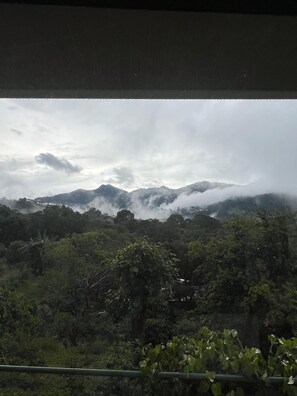 A view of a mountainous landscape with dense vegetation and a cloudy sky. - Perfect 1-bedroom apartment in beautiful Bajo Boquete getaway (Bajo Boquete)
