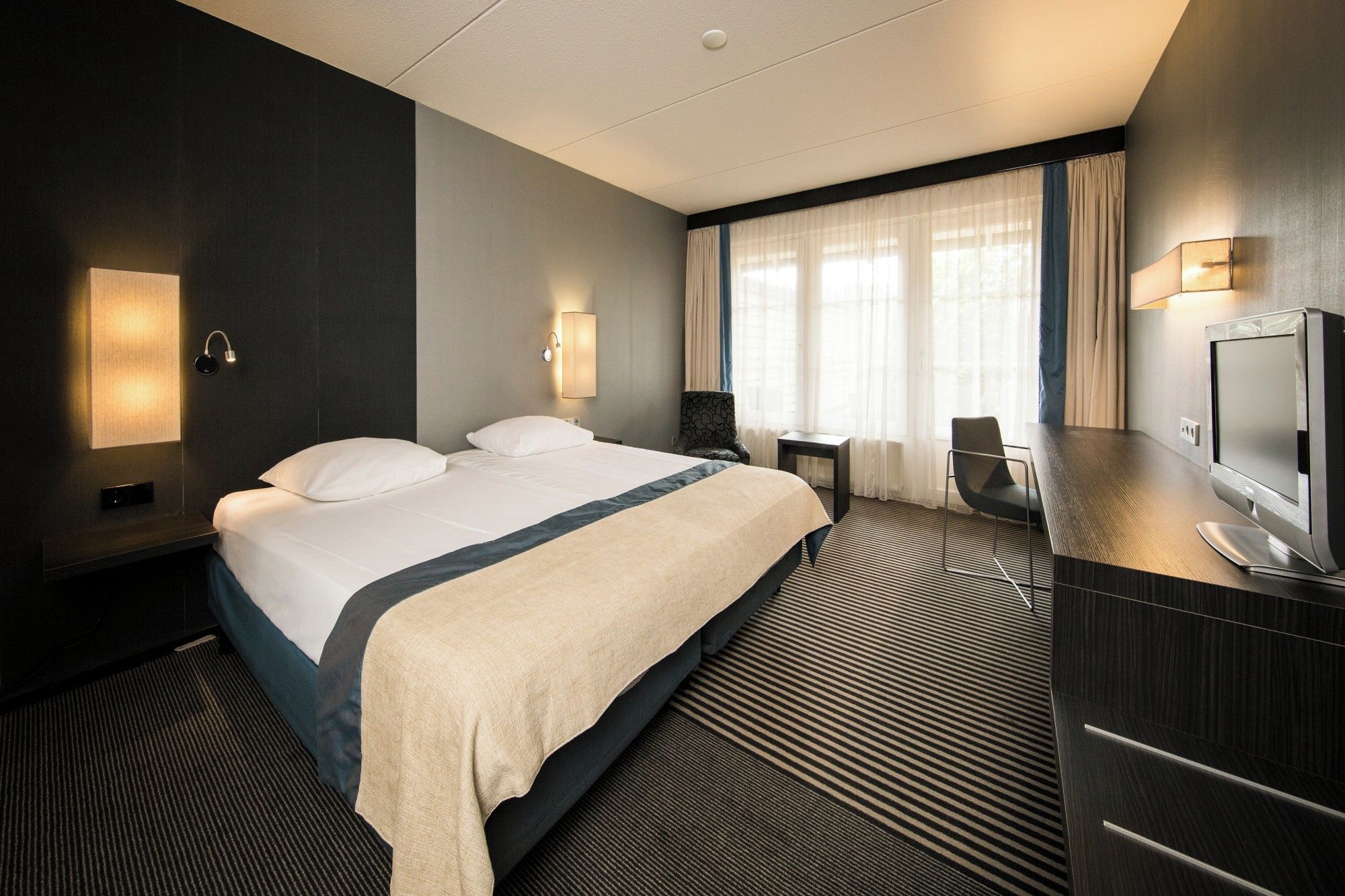 Drift off peacefully in a calm room with warm lighting.