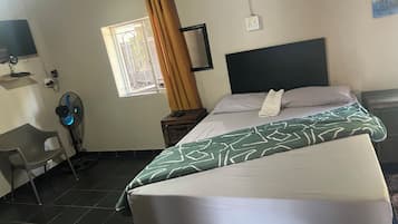Desk, laptop workspace, iron/ironing board (on request), WiFi (free)
