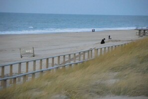 A beach with a wooden fence and a sign that reads 'BUCK'. - 2 in the Annelene house (Westerland)