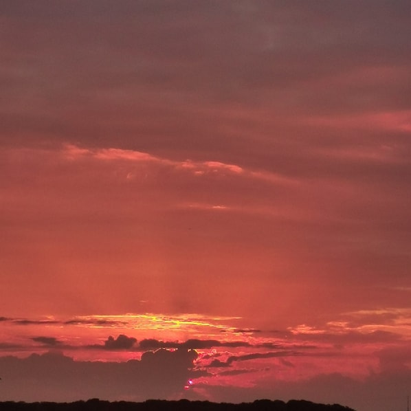 A sunset with clouds.